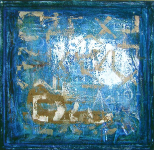 "WASSERSCHRIFT" — Ölfarbe, Ölkreide auf Leinwand — 100 x 100 cm — 2007